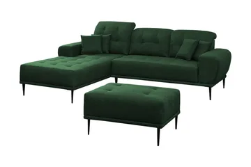Rapale Soffgrupp Vänster med Fotpall - Grön - Möbler - Soffa - Divansoffor & schäslongsoffa