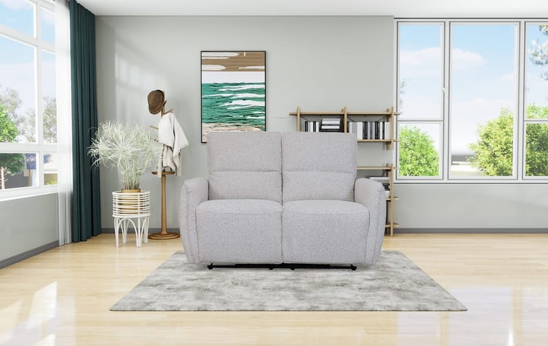 Reclinersoffa 2-sits elektrisk ställbar - Bouclè - Ljusgrå - Möbler - Soffa - Biosoffa & reclinersoffa