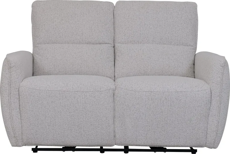 Reclinersoffa 2-sits elektrisk ställbar - Bouclè, Ljusgrå