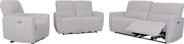 Reclinersoffa 3-sits - Ljus bouclè - Eldriven - Ljusgrå - Möbler - Soffa - Biosoffa & reclinersoffa - 2 sits biosoffa & reclinersoffa