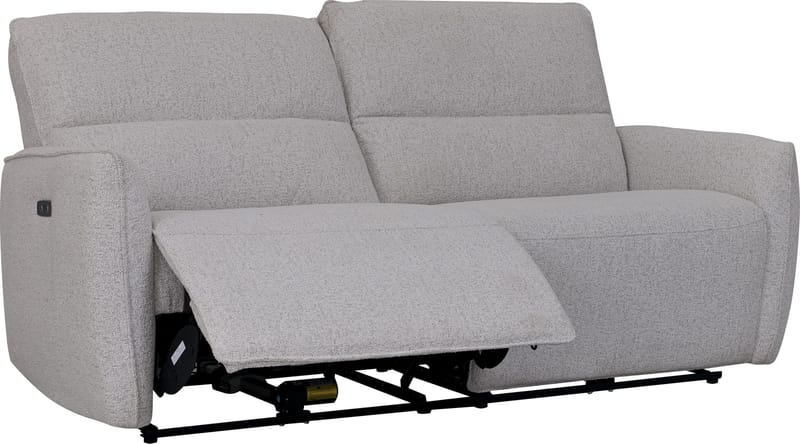 Reclinersoffa 3-sits - Ljus bouclè - Eldriven - Ljusgrå - Möbler - Soffa - Biosoffa & reclinersoffa