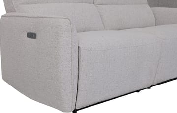 Reclinersoffa 3-sits - Ljus bouclè - Eldriven - Ljusgrå - Möbler - Soffa - Biosoffa & reclinersoffa - 2 sits biosoffa & reclinersoffa