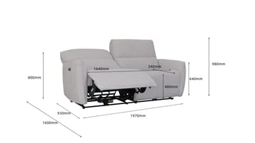 Reclinersoffa 3-sits - Ljus bouclè - Eldriven - Ljusgrå - Möbler - Soffa - Biosoffa & reclinersoffa - 2 sits biosoffa & reclinersoffa