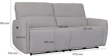 Reclinersoffa 3-sits - Ljus bouclè - Eldriven - Ljusgrå - Möbler - Soffa - Biosoffa & reclinersoffa - 2 sits biosoffa & reclinersoffa