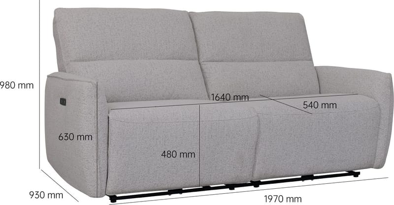 Reclinersoffa 3-sits - Ljus bouclè - Eldriven - Ljusgrå - Möbler - Soffa - Biosoffa & reclinersoffa