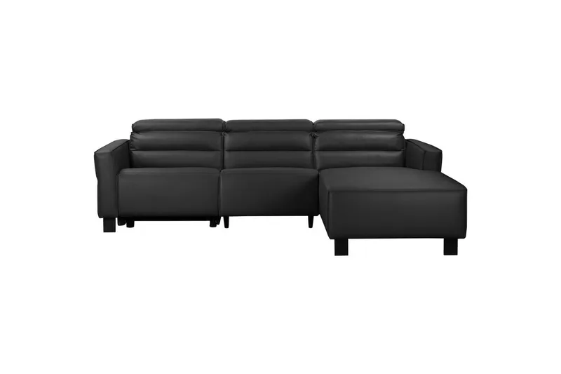 Reclinersoffa med hörn Loft24 Carpari Reclinersoffa 3-sits Black Right-faced Belfast fabric - Möbler - Soffa - Skinnsoffor
