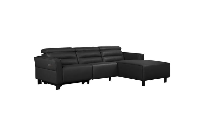 Reclinersoffa med hörn Loft24 Carpari Reclinersoffa 3-sits Black Right-faced Belfast fabric - Möbler - Soffa - Skinnsoffor
