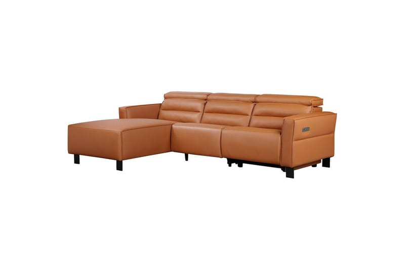 Reclinersoffa med hörn Loft24 Carpari Reclinersoffa 3-sits Brown Left-faced Artificial leather - Möbler - Soffa - Biosoffa & reclinersoffa