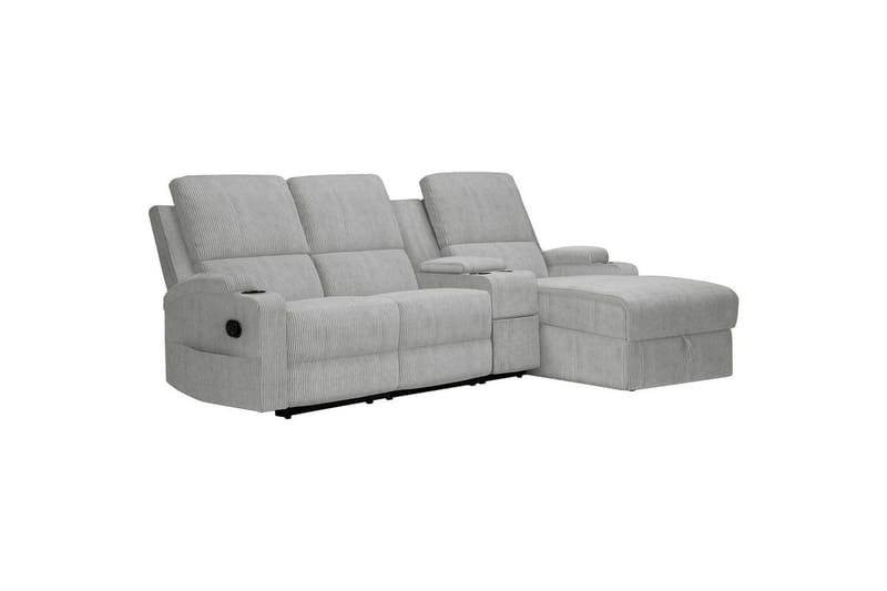 Reclinersoffa med hörn Loft24 Dallas Reclinersoffa 3-sits Grå Höger - Möbler - Soffa - Biosoffa & reclinersoffa
