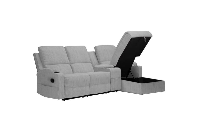 Reclinersoffa med hörn Loft24 Dallas Reclinersoffa 3-sits Grå Höger - Möbler - Soffa - Biosoffa & reclinersoffa
