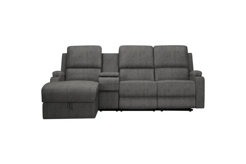 Reclinersoffa med hörn Loft24 Dallas Reclinersoffa 3-sits Grå Vänster, undefined