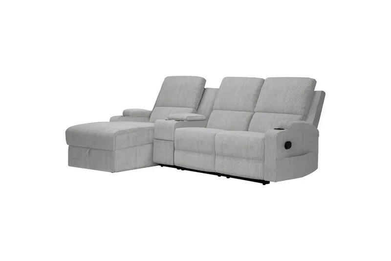 Reclinersoffa med hörn Loft24 Dallas Reclinersoffa 3-sits Grey Left-faced - Möbler - Soffa - Biosoffa & reclinersoffa