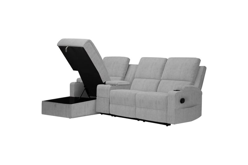 Reclinersoffa med hörn Loft24 Dallas Reclinersoffa 3-sits Grey Left-faced - Möbler - Soffa - Biosoffa & reclinersoffa