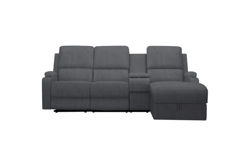 Reclinersoffa med hörn Loft24 Dallas Reclinersoffa 3-sits Grey Right-faced, undefined
