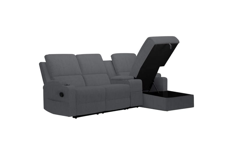 Reclinersoffa med hörn Loft24 Dallas Reclinersoffa 3-sits Grey Right-faced - Möbler - Soffa - Biosoffa & reclinersoffa