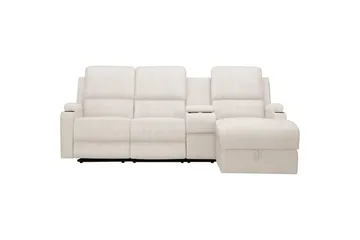 Reclinersoffa med hörn Loft24 Dallas Reclinersoffa 3-sits Vit Höger