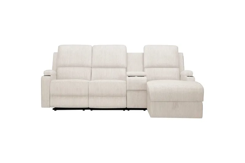 Reclinersoffa med hörn Loft24 Dallas Reclinersoffa 3-sits Vit Höger, undefined