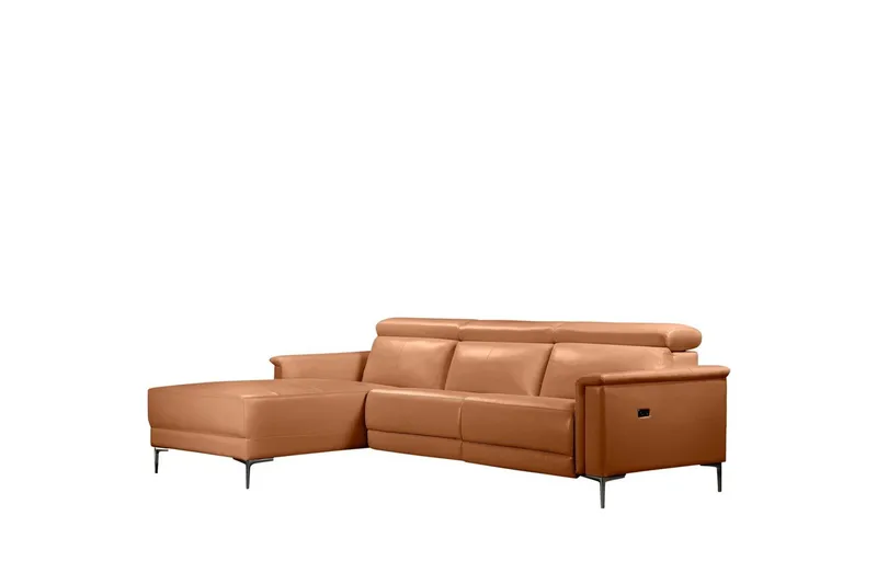 Reclinersoffa med hörn Loft24 Hörnsoffa 3-sits Lund Brun Vänster, undefined