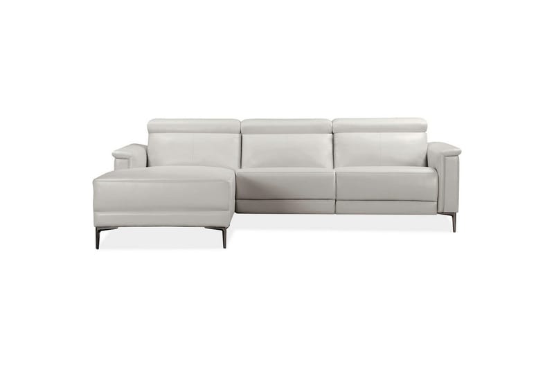 Reclinersoffa med hörn Loft24 Hörnsoffa 3-sits Lund Cream White Vänster - Möbler - Soffa - Skinnsoffor