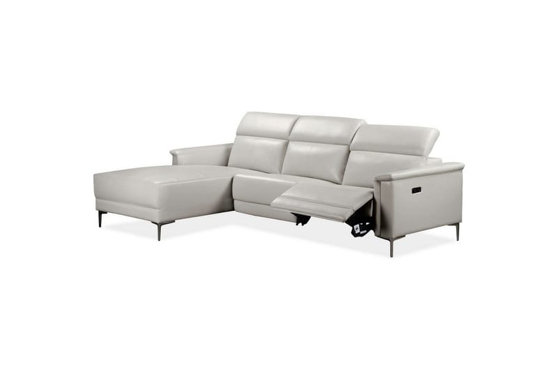 Reclinersoffa med hörn Loft24 Hörnsoffa 3-sits Lund Cream White Vänster - Möbler - Soffa - Skinnsoffor
