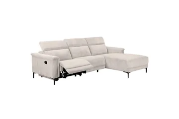 Reclinersoffa med hörn Loft24 Hörnsoffa 3-sits Lund Svart, PU, Vänster Manuell Fåtölj White 0 - Möbler - Soffa - Biosoffa & reclinersoffa