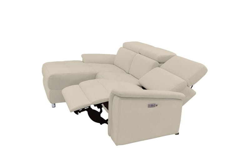 Reclinersoffa med hörn Loft24 Hörnsoffa 3-sits Pareli Vit Vänster - Möbler - Soffa - Biosoffa & reclinersoffa