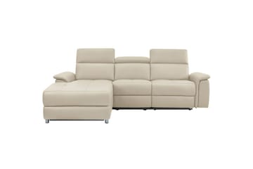Reclinersoffa med hörn Loft24 Hörnsoffa 3-sits Pareli Vit Vänster - Möbler - Soffa - Biosoffa & reclinersoffa