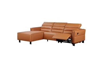 Reclinersoffa med hörn Loft24 Hörnsoffa Loft24 Carpari med manuell recliner Brown Left-faced Belfast fabric - Möbler - Soffa - Skinnsoffor