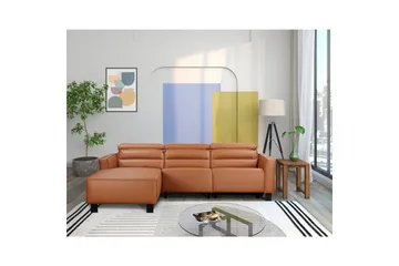 Reclinersoffa med hörn Loft24 Hörnsoffa Loft24 Carpari med manuell recliner Brown Left-faced Belfast fabric - Möbler - Soffa - Skinnsoffor