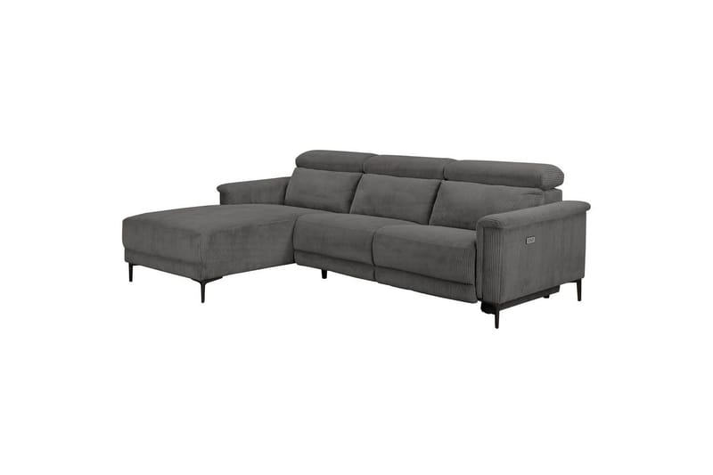 Reclinersoffa med hörn Loft24 Hörnsoffa Loft24 Lund med elektrisk recliner Grey Left-faced - Möbler - Soffa - Biosoffa & reclinersoffa