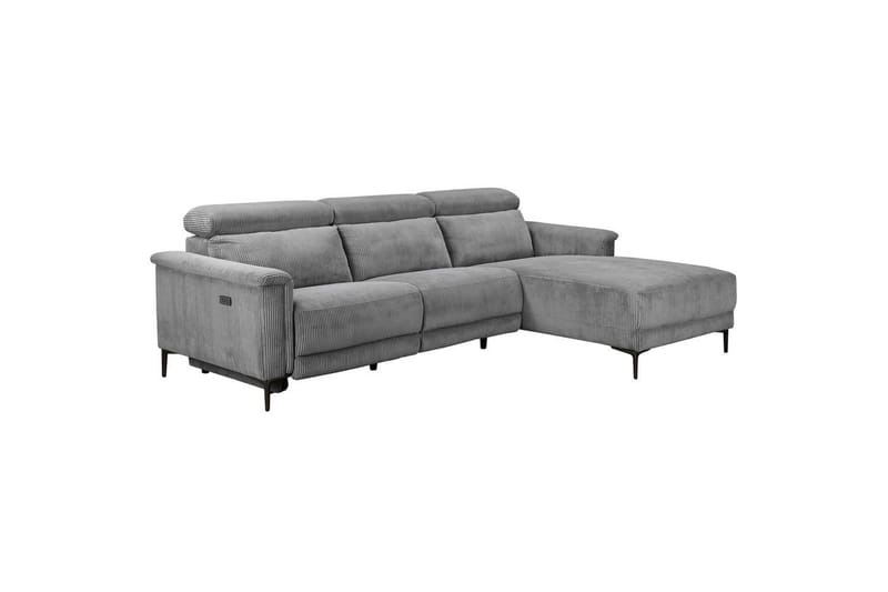 Reclinersoffa med hörn Loft24 Hörnsoffa Loft24 Lund med elektrisk recliner Grey Right-faced - Möbler - Soffa - Biosoffa & reclinersoffa