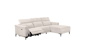 Reclinersoffa med hörn Loft24 Hörnsoffa Loft24 Lund med elektrisk recliner White Right-faced - Möbler - Soffa - Biosoffa & reclinersoffa
