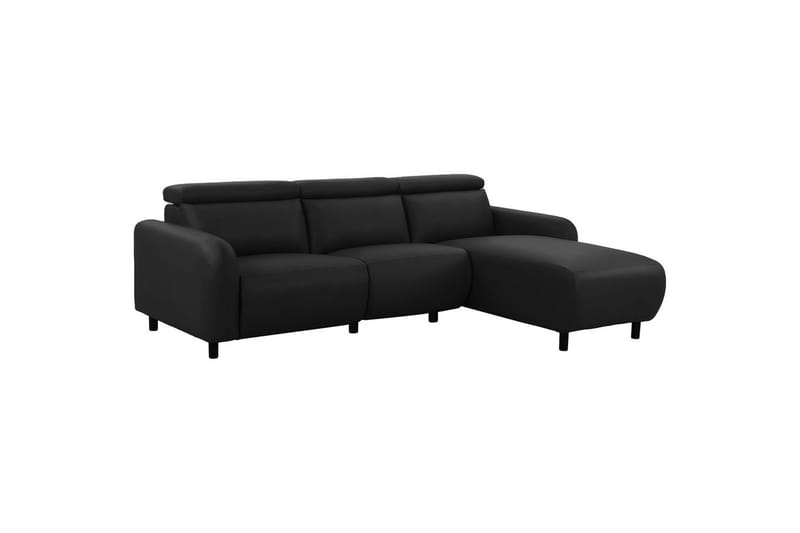 Reclinersoffa med hörn Loft24 Hörnsoffa Loft24 Skaane med elektrisk vilstol Black Right-faced Artificial leather - Möbler - Soffa - Biosoffa & reclinersoffa