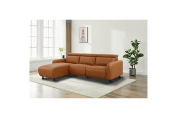 Reclinersoffa med hörn Loft24 Skaane Reclinersoffa 3-sits Brun Konstläder - Möbler - Soffa - Skinnsoffor