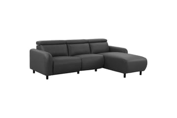 Reclinersoffa med hörn Loft24 Skaane Reclinersoffa 3-sits Grå Höger Konstläder - Möbler - Soffa - Skinnsoffor