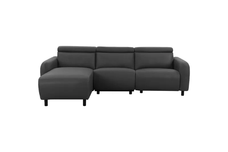 Reclinersoffa med hörn Loft24 Skaane Reclinersoffa 3-sits Grey Artificial leather - Möbler - Soffa - Biosoffa & reclinersoffa