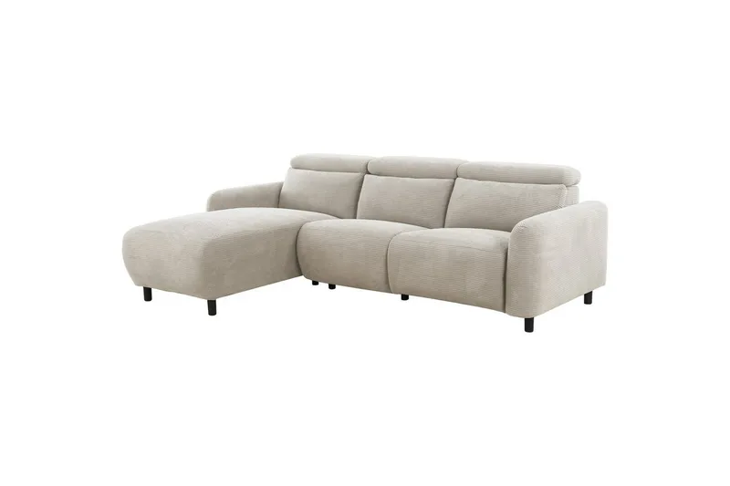 Reclinersoffa med hörn Loft24 Skaane Reclinersoffa 3-sits White Belfast fabric - Möbler - Soffa - Biosoffa & reclinersoffa