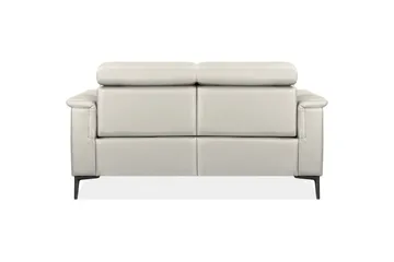 Reclinersoffa utan hörn Loft24 2-sitssoffa Lund Kräm, Läder/PU, Manuell vilstol Cream White - Möbler - Soffa - Skinnsoffor
