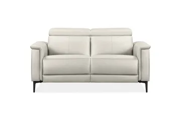 Reclinersoffa utan hörn Loft24 2-sitssoffa Lund Kräm, Läder/PU, Manuell vilstol Cream White - Möbler - Soffa - Skinnsoffor
