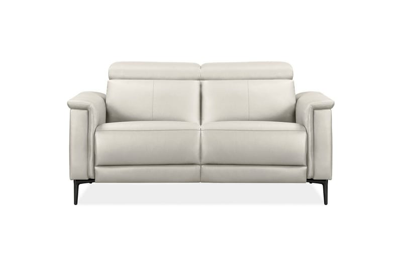 Reclinersoffa utan hörn Loft24 2-sitssoffa Lund Kräm, Läder/PU, Manuell vilstol Cream White - Möbler - Soffa - Skinnsoffor