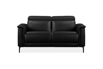 Reclinersoffa utan hörn Loft24 2-sitssoffa Lund Svart, Läder/PU, Elektrisk vilstol Svart, Graphite Grey - Möbler - Soffa - Skinnsoffor