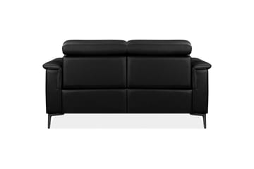 Reclinersoffa utan hörn Loft24 2-sitssoffa Lund Svart, Läder/PU, Elektrisk vilstol Svart, Graphite Grey - Möbler - Soffa - Skinnsoffor