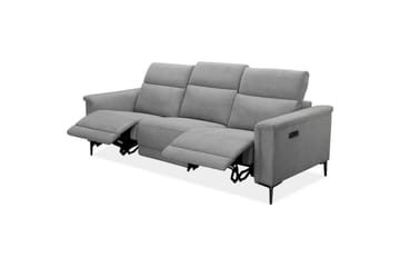 Reclinersoffa utan hörn Loft24 3-sitssoffa Lund Cognac Ljusgrå - Möbler - Soffa - 3 sits soffa