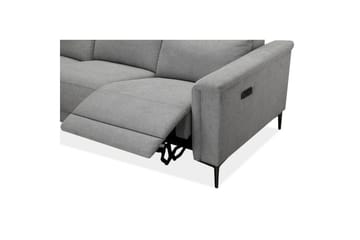 Reclinersoffa utan hörn Loft24 3-sitssoffa Lund Cognac Ljusgrå - Möbler - Soffa - 3 sits soffa
