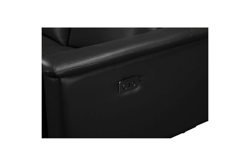 Reclinersoffa utan hörn Loft24 3-sitssoffa Lund Cognac Svart - Möbler - Soffa - 3 sits soffa