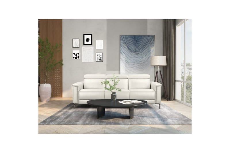 Reclinersoffa utan hörn Loft24 3-sitssoffa Lund Cream White - Möbler - Soffa - 3 sits soffa