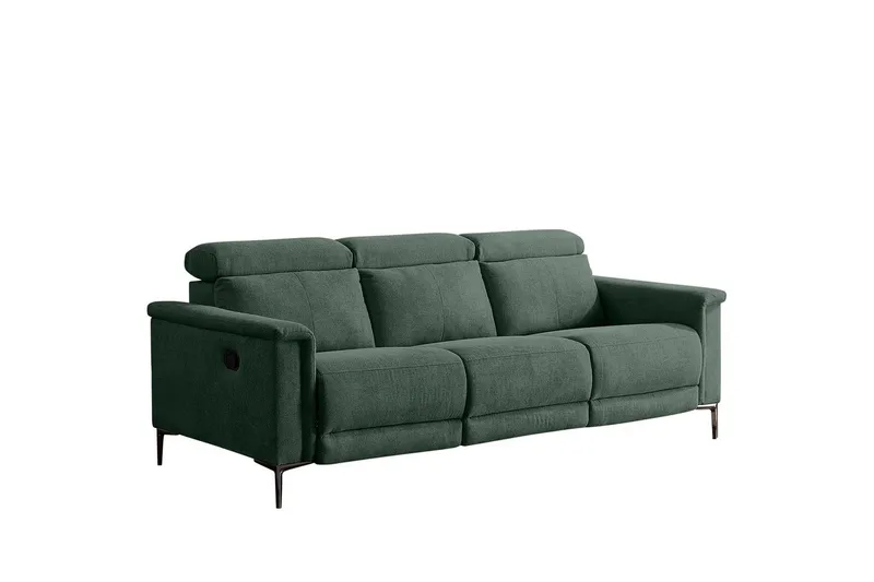 Reclinersoffa utan hörn Loft24 3-sitssoffa Lund Dark Green - Möbler - Soffa - 3 sits soffa