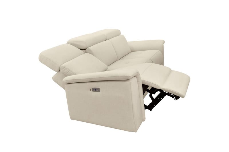 Reclinersoffa utan hörn Loft24 3-sitssoffa Rayland Vit - Möbler - Soffa - 3 sits soffa