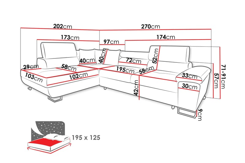 Reginia Bäddsoffa m. Schäslong 3-sits - Grön - Möbler - Soffa - Bäddsoffa