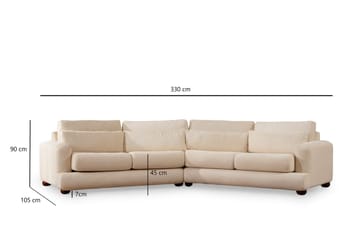 Relento Svängd Soffa 4-sits - Beige - Möbler - Soffa - 4 sits soffa